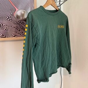 Vans Forest Green Long Sleeve with Yellow Details